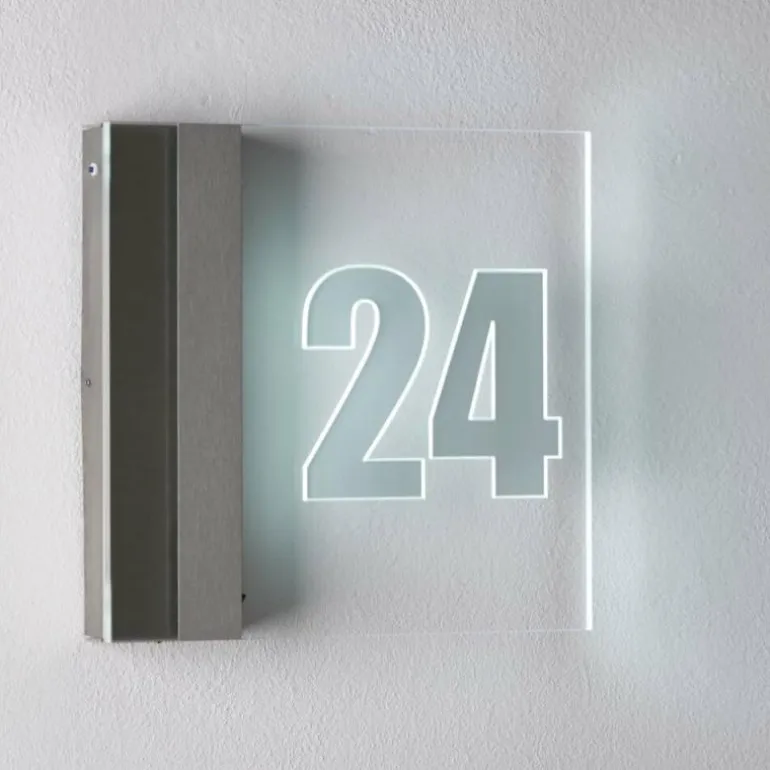 Numéro d'adresse éclairé Albert 6007 LED Acier inoxydable, 1 lumière
