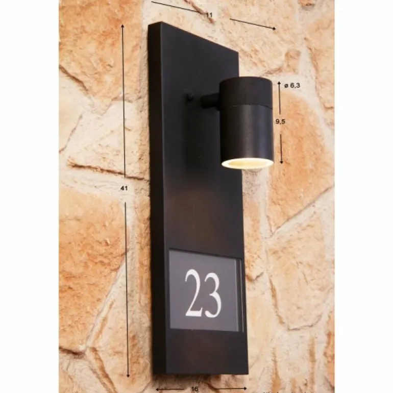 Numéro d'adresse éclairé Konstsmide MODENA Noir, 1 lumière