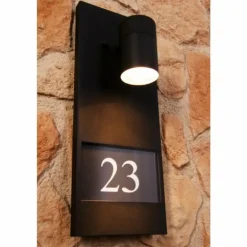 Numéro d'adresse éclairé Konstsmide MODENA Noir, 1 lumière