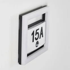 Numéro d'adresse éclairé Louisville LED Gris, 1 lumière, Détecteur de mouvement