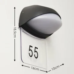 Numéros de maison éclairé Tanguro LED Noir, 1 lumière