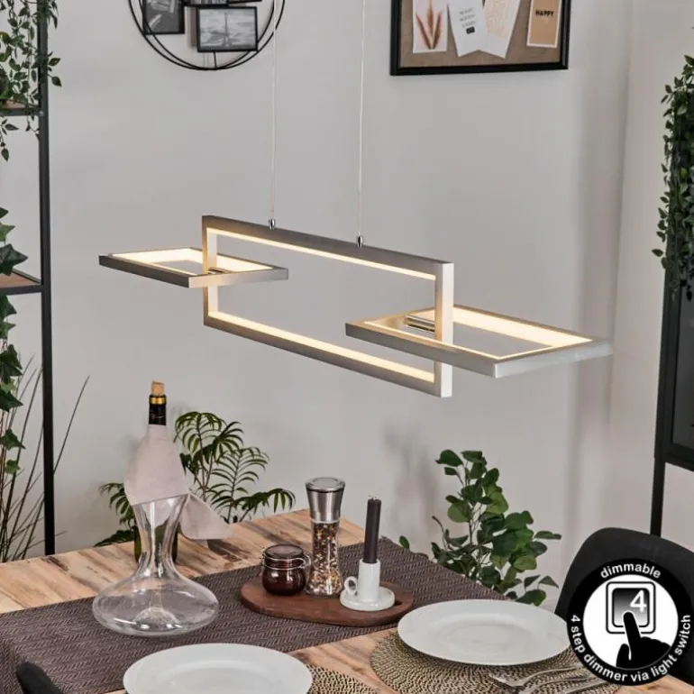 Odeon Suspension, Suspension LED Argenté, 3 lumières