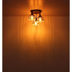 Olsen Plafonnier Luminaires Globo Lighting Noir, 3 lumières