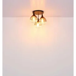 Olsen Plafonnier Luminaires Globo Lighting Noir, 3 lumières