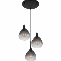 Olsen Suspension Luminaires Globo Lighting Noir, 3 lumières