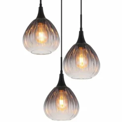 Olsen Suspension Luminaires Globo Lighting Noir, 3 lumières