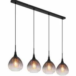 Olsen Suspension Luminaires Globo Lighting Noir, 4 lumières