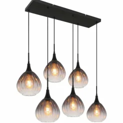 Olsen Suspension Luminaires Globo Lighting Noir, 6 lumières