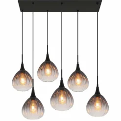 Olsen Suspension Luminaires Globo Lighting Noir, 6 lumières