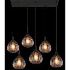 Olsen Suspension Luminaires Globo Lighting Noir, 6 lumières
