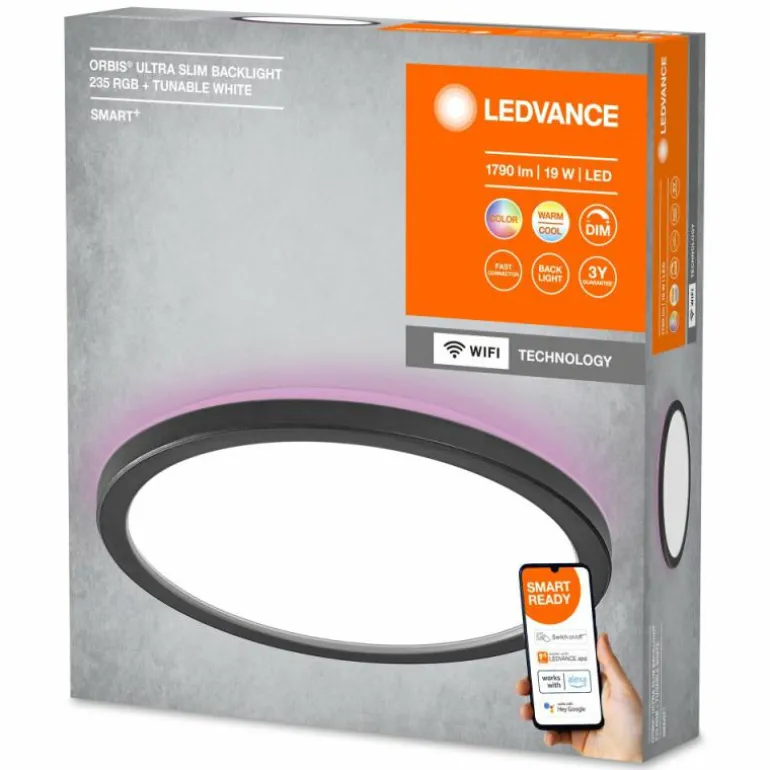 ORBIS Applique murale / Plafonnier Luminaires Ledvance LED Noir, 1 lumière, Changeur de couleurs