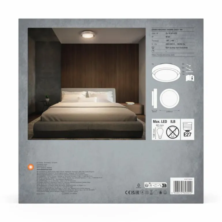 Orbis Plafonnier Luminaires Ledvance Nickel mat, 2 lumières