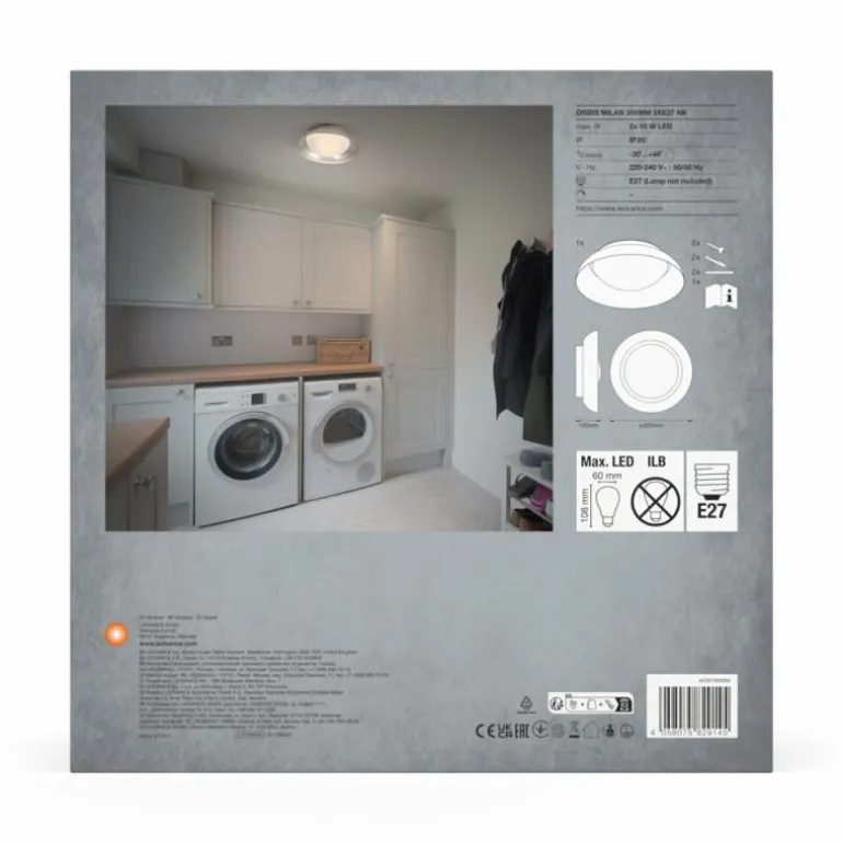 Orbis Plafonnier Luminaires Ledvance Nickel mat, 2 lumières