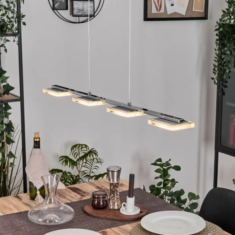 Ordal Suspension, Suspension LED Argenté, 4 lumières