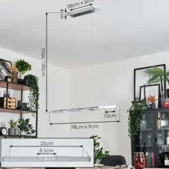 Ordal Suspension, Suspension LED Argenté, 4 lumières