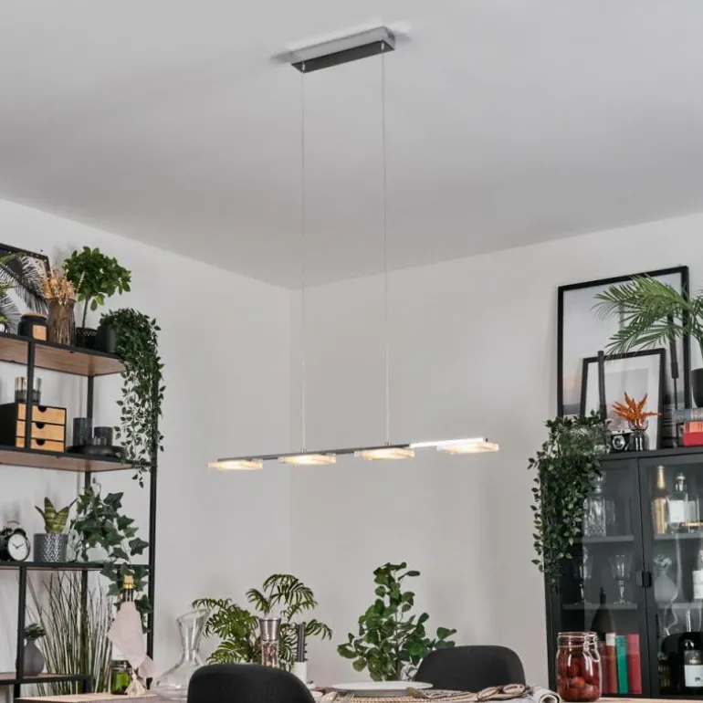 Ordal Suspension, Suspension LED Argenté, 4 lumières