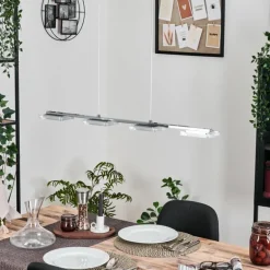 Ordal Suspension, Suspension LED Argenté, 4 lumières