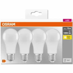 OSRAM CLASSIC A Lot de 4 LED E27 10 watt 2700 kelvin 1055 lumen
