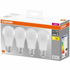 OSRAM CLASSIC A Lot de 4 LED E27 10 watt 2700 kelvin 1055 lumen