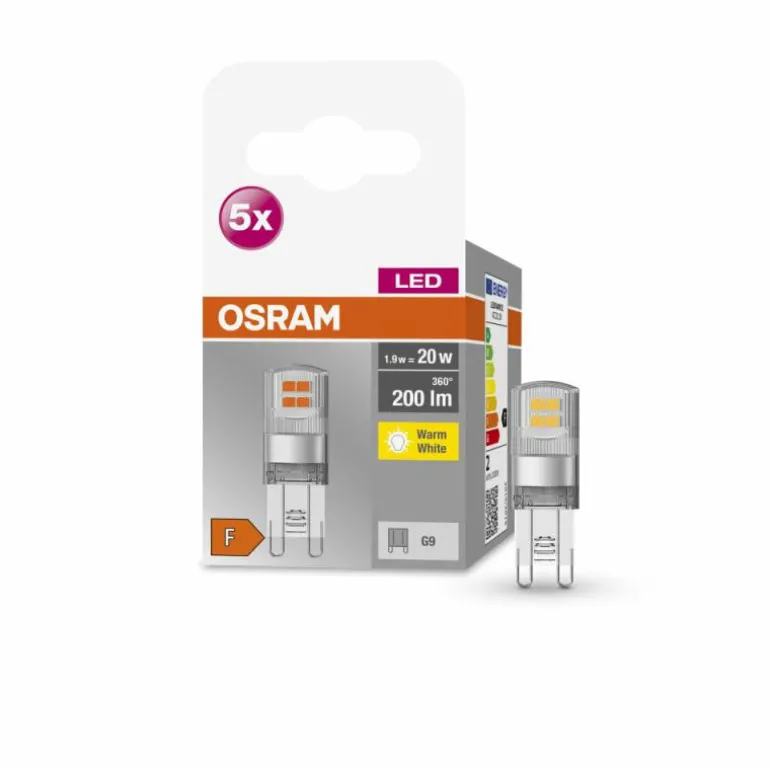 OSRAM LED BASE PIN Lot de 5 LED G9 1,9 watt 2700 kelvin 200 lumen