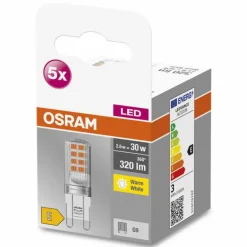 OSRAM LED BASE PIN Lot de 5 LED G9 2,6 watt 2700 kelvin 320 lumen