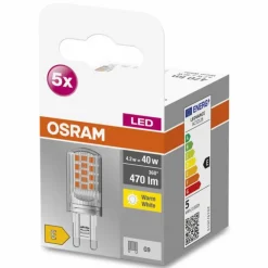 OSRAM LED BASE PIN Lot de 5 LED G9 4,2 watt 2700 kelvin 470 lumen