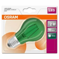 Osram LED E27 2 Watt Grün 50 Lumen
