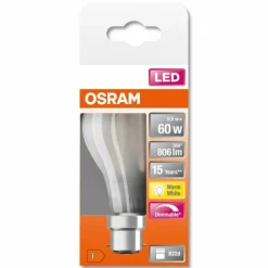 OSRAM LED Retrofit B22d 6,5 Watt 2700 Kelvin 806 Lumen