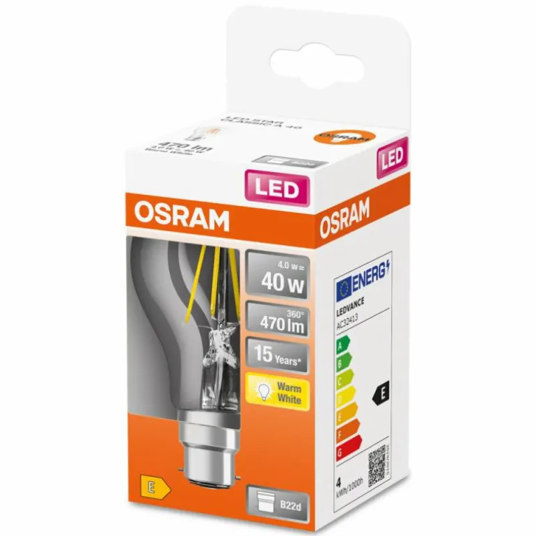 OSRAM LED Retrofit B22d 4 Watt 2700 Kelvin 470 Lumen