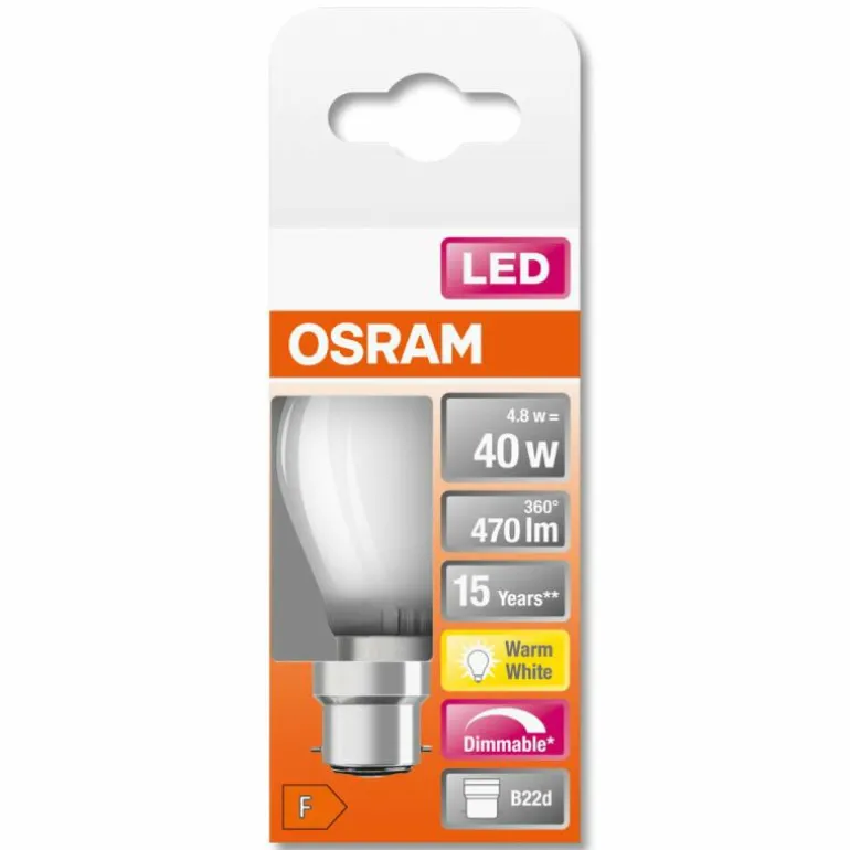 OSRAM LED Retrofit B22d 4,8 watt 2700 kelvin 470 lumen