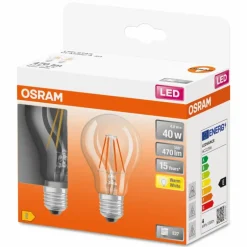OSRAM LED Retrofit Lot de 2 E27 4 watt 2700 Kelvin 470 lumen