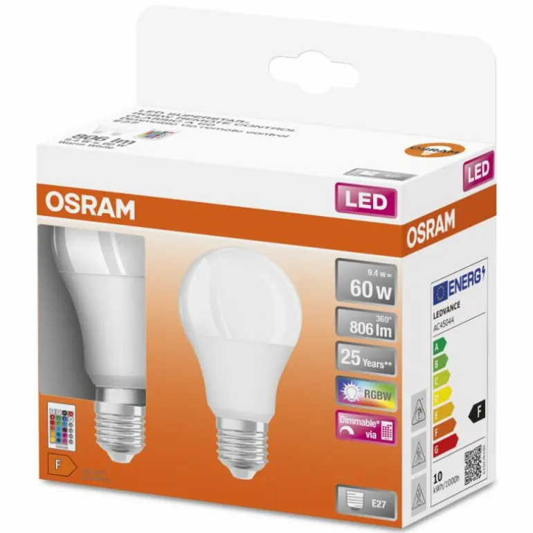 OSRAM LED Retrofit Lot de 2 E27 9,4 Watt 2700 Kelvin 806 Lumen