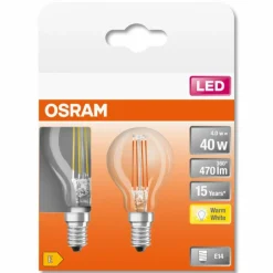 OSRAM LED Retrofit Lot de 2 E14 4 watt 2700 Kelvin 470 lumen