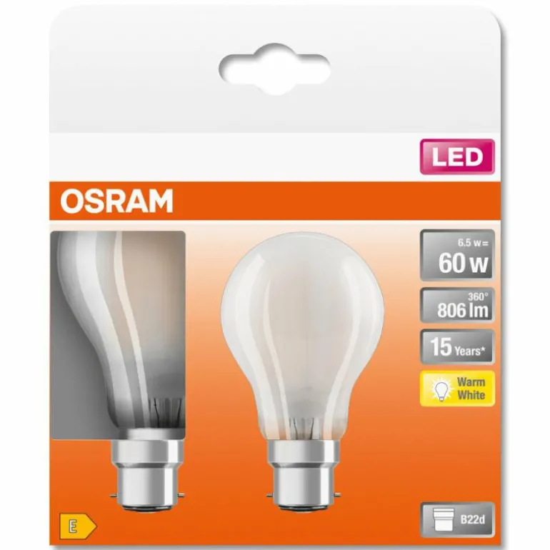 OSRAM LED Retrofit Lot de 2 E27 4 watt 2700 Kelvin 420 lumen