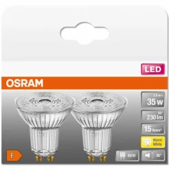 OSRAM LED STAR Lot de 2 GU10 2,6 watt 2700 kelvin 230 lumen