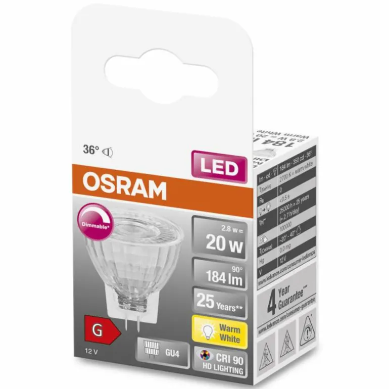 OSRAM LED SUPERSTAR GU4 2,8 watt 2700 kelvin 184 lumen
