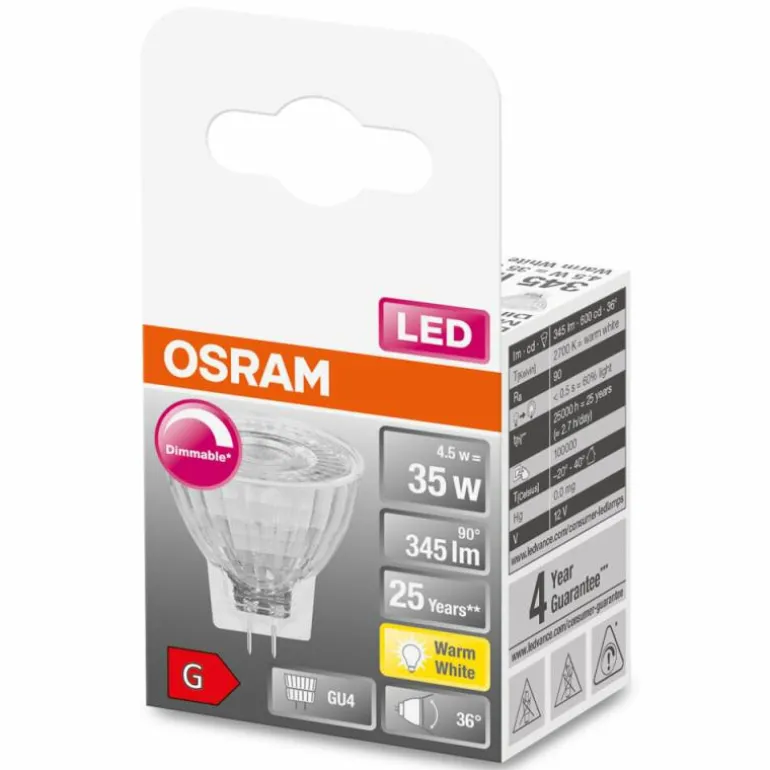 OSRAM LED SUPERSTAR GU4 4,5 watt 2700 kelvin 345 lumen