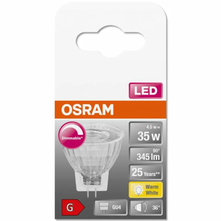 OSRAM LED SUPERSTAR GU4 4,5 watt 2700 kelvin 345 lumen