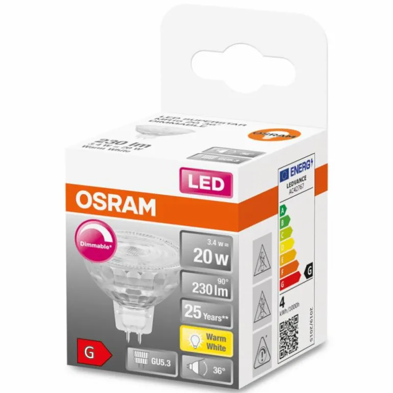 OSRAM LED Superstar GU5.3 3,4 Watt 2700 kelvin 230 Lumen