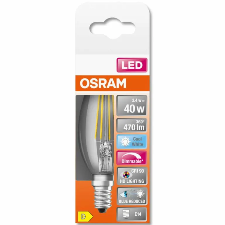 OSRAM SUPERSTAR LED E14 3,4 watt 4000 kelvin 470 lumen