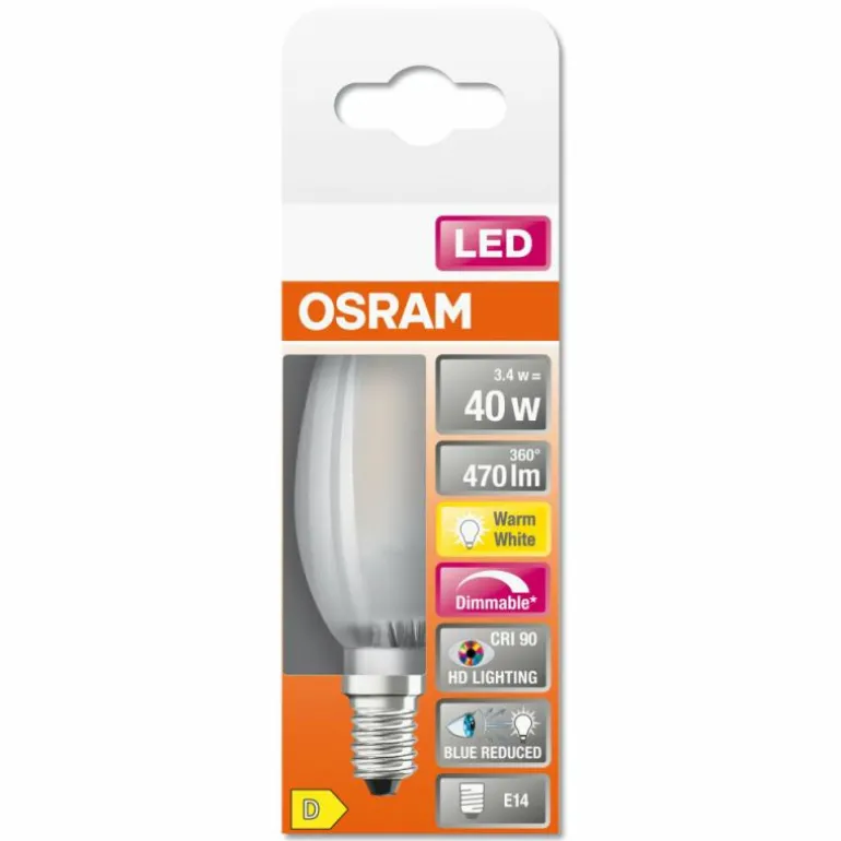 OSRAM SUPERSTAR LED E14 3,4 watt 2700 kelvin 470 lumen