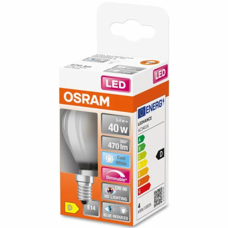 OSRAM SUPERSTAR LED E14 3,4 watt 4000 kelvin 470 lumen