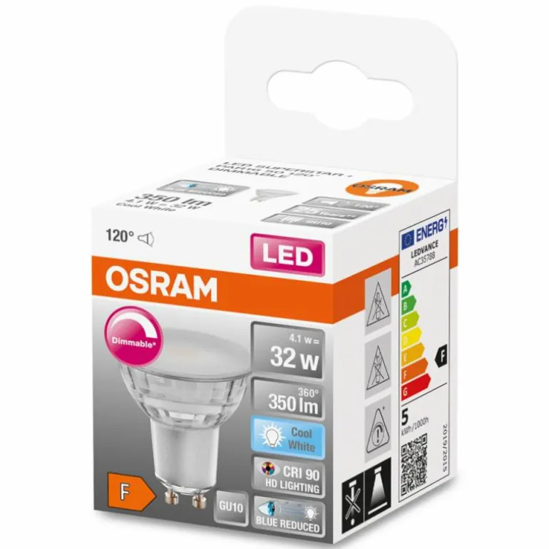 OSRAM SUPERSTAR PLUS LED GU10 4,1 watt 4000 kelvin 350 lumen
