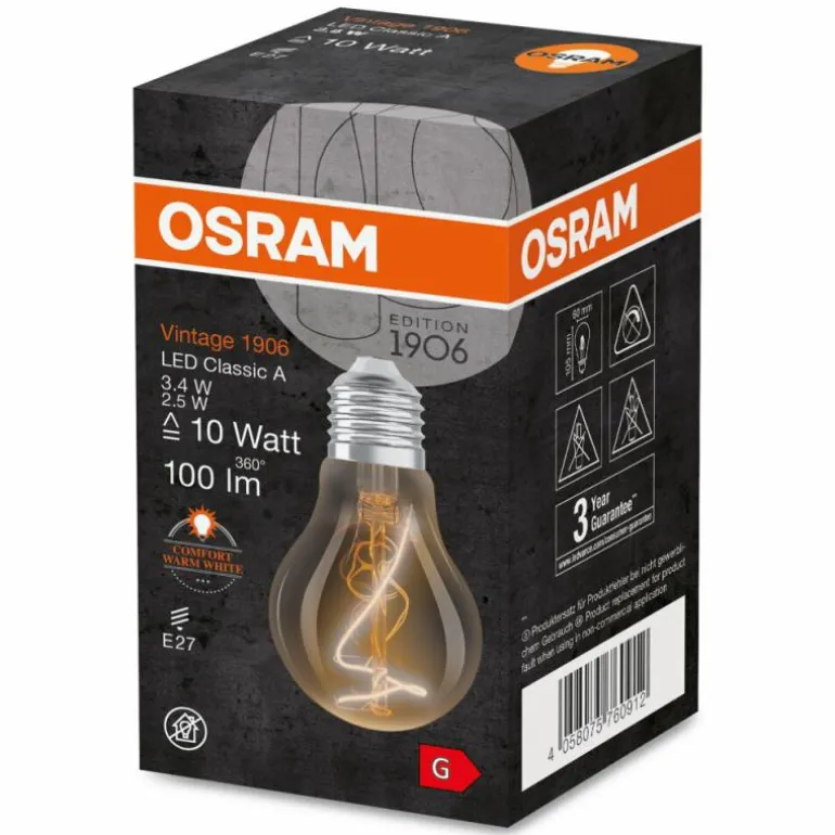 OSRAM Vintage 1906® LED E27 3,4 Watt 1800 Kelvin 100 Lumen