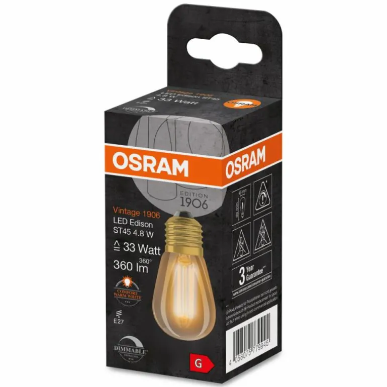 OSRAM Vintage 1906 LED E27 4,8 Watt 2200 Kelvin 360 lumen