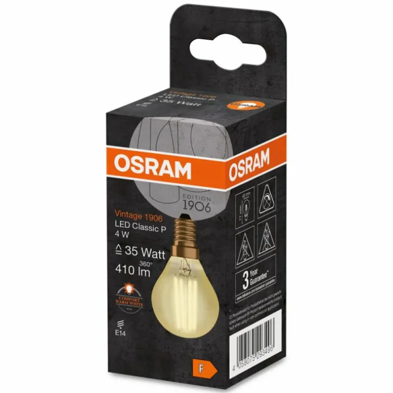 OSRAM Vintage 1906® LED E14 4 watt 2400 kelvin 410 lumen