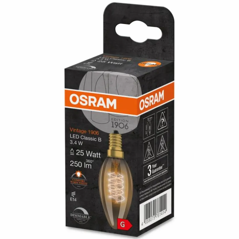 OSRAM Vintage 1906® LED E14 3,4 Watt 2200 Kelvin 250 lumen