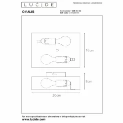 OVALIS Applique murale Luminaires Lucide Laiton, 2 lumières
