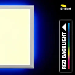 Panneau Brilliant Alissa LED Argenté, 1 lumière, Télécommandes, Changeur de couleurs