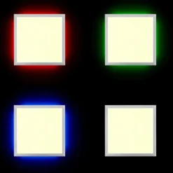 Panneau Brilliant Alissa LED Argenté, 1 lumière, Télécommandes, Changeur de couleurs